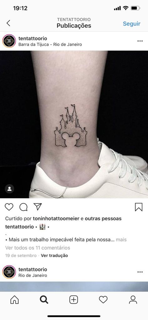 Disney World Castle Tattoo, Cinderella Castle Tattoo, Disney World Tattoo, Minimalist Disney Tattoo, Disney Castle Outline, Disney Castle Tattoo, Tattoos Disney, Disneyland Paris Castle, Orlando Tattoo