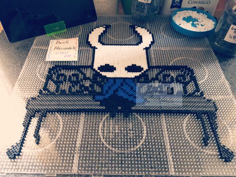 Perler Beads Hollow Knight, Hollow Knight Perler Beads, Big Perler Bead Patterns, Beads Perler, Hamma Beads Ideas, Pixel Beads, Pearl Beads Pattern, 3d Perler Bead, Perler Bead Templates