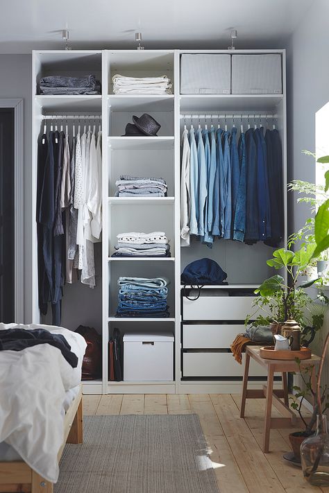 14 Best Closet Systems for Next-Level Organization Best Closet Systems, Dressing Ikea, Garderobe Design, Armoire Pax, Pax System, Ikea Wardrobe, Ikea Closet, Ikea Pax Wardrobe, Wardrobe Organisation