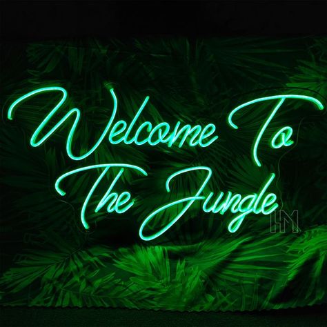 Wall Decor Led Lights, Backyard Vibes, Jungle Party Decorations, Jungle Decorations, Aesthetic Neon, Neon Jungle, Retro Lounge, Jungle Decor, Decor Business