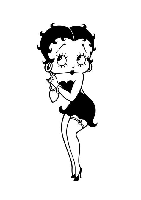 Betty Boop Tattoos, Cartoon Style Drawing, Betty Boop Cartoon, Betty Boop Art, Betty Boop Pictures, Drawing Cartoon Characters, Free Adult Coloring Pages, Classic Cartoon Characters, Desenho Tattoo