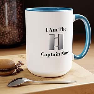 Captain Promotion Gift, Funny Military Two-Tone Coffee Mug, Army, Air Force, Marine, Space Force Officer Mug, CPT Promotion (Light Blue) Funny Military, Military Humor, Space Force, Blue Home, Amazon Store, Promotional Gifts, Air Force, Home Kitchen, Two Tone