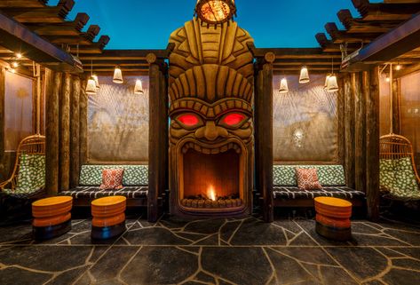 Why Tiki Bar Culture Thrives in San Diego, CA - Thrillist Tiki Restaurant, Outdoor Tiki Bar, Hawaiian Homes, Tiki Bar Decor, Tiki Decor, Grass Skirt, Tiki Lounge, Enchanted Tiki Room, Tiki Art