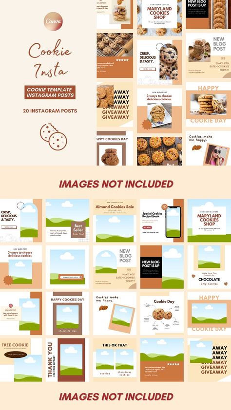 Cookies Instagram Post, Instagram Cookie Posts, Cookies Instagram Feed, Bakery Instagram Feed Ideas, Bakery Instagram Feed, Food Instagram Feed, Cookies Shop, Bakery Instagram, Free Business Logo