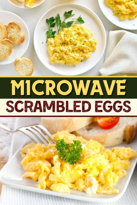 These microwave scrambled eggs are super tender, fluffy, and flavorful! And they're ideal for busy mornings when you need something hearty in a snap. Mexican Scrambled Eggs Recipe, Spinach And Eggs Breakfast, Microwave Scrambled Eggs, Perfect Scrambled Eggs, Cheesy Scrambled Eggs, Best Scrambled Eggs, Egg Cups Recipe, Fancy Breakfast, Fluffy Scrambled Eggs