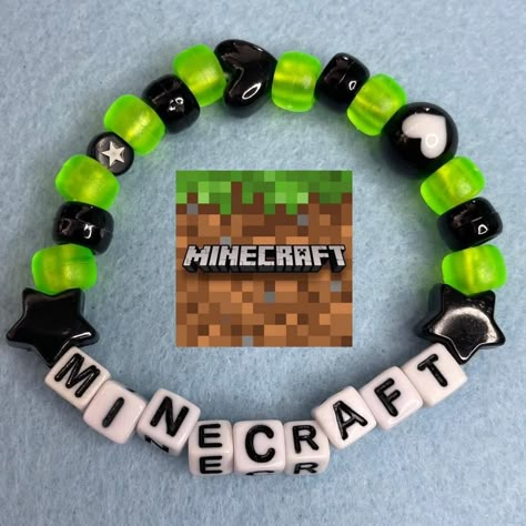 Creeper Kandi Cuff, Lesbian Kandi Bracelet, Marvel Kandi Bracelets, Mcyt Bracelets, Kandi Minecraft, Scene Bracelets Kandi, Bracelet Ideas To Sell, Kandi Bracelets Singles, Dsmp Kandi