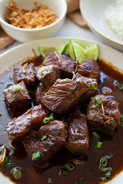 Discover the flavors of Easy Filipino Beef Salpicao! This beef salpicao recipe showcases tender marinated beef sirloin, making it one of the best Filipino recipes you'll try. Perfect for those interested in Filipino dishes and easy Filipino recipes, this dish adds a delicious twist to Asian dishes. Learn how to cook steak the Filipino way with this mouthwatering salpicao recipe. Ideal for meat dishes, it features juicy ribeye steak and captures the essence of authentic Filipino food. Beef Salpicao Recipe, Salpicao Recipe, Filipino Beef Stew, Best Filipino Recipes, Authentic Asian Dishes, Easy Filipino Recipes, Kinds Of Steak, Cook Steak, Garlic Fried Rice