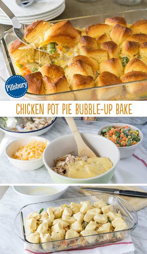 Easy Chicken Pot Pie Recipe, Pillsbury Recipes, Easy Chicken Pot Pie, One Dish Dinners, Pot Pies Recipes, Chicken Pot Pie Recipes, Chicken Pot, Chicken Pot Pie, Pot Pie