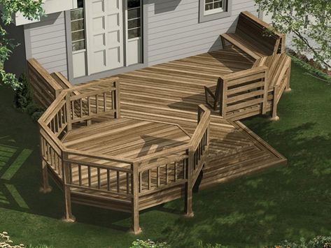 Deck Design Plans, Small Backyard Decks, Two Level Deck, Deck Plan, Tiered Deck, Multi Level Deck, Deck And Patio, Patio Deck Designs, Deck Designs Backyard