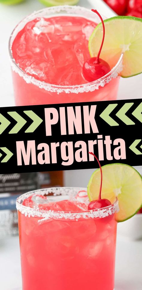 Pink Margarita Cocktail Recipe. Pink Alcoholic Drinks, Pink Tequila, Pink Margarita, Tequila Mixed Drinks, Easter Drink, Easy Margarita Recipe, Easy Margarita, Cocktail Drinks Alcoholic, Moonshine Recipes