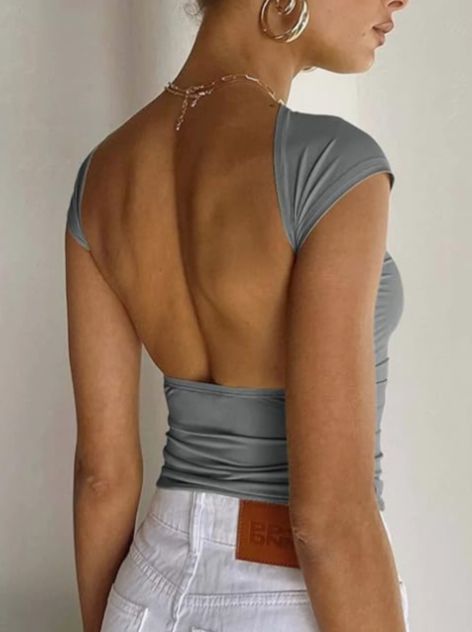 Backless Long Sleeve Top, Trending 2024, 2024 Goals, Stockholm Style, Backless Top, Y2k Top, Stockholm Fashion, Women Long Sleeve Tops, Streetwear Y2k