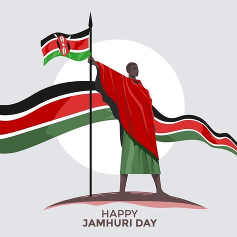 Kenya independence day or happy jamhuri ... | Premium Vector #Freepik #vector #man #flag #happy #africa Happy Jamhuri Day, Happy Jamhuri Day Kenya, Kenya Pfp, Jamhuri Day Kenya, Kenya Independence Day, Jamhuri Day, Kenyan Flag, Kenya Flag, Independance Day