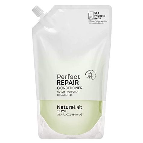 NatureLab Tokyo Perfect Repair Conditioner: Eco-Friendly Refill Pouch: Moisturizing Conditioner to Replenish and Restore Damaged, Color Treated Hair and Strengthen New Hair I 22.9 FL OZ / 680ml Best Hair Conditioner, Prickly Pear Oil, Refill Pouch, Repair Hair, Moisturizing Conditioner, Color Shampoo, Prickly Pear, Sulfate Free, Color Treated Hair