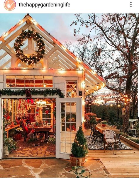 Conservatory Decor, Cottage Backyard, Winter Greenhouse, Backyard Gazebo, Backyard Greenhouse, Outdoor Living Design, Christmas Tree Decorations Diy, Garden Greenhouse, Metal Garden Art