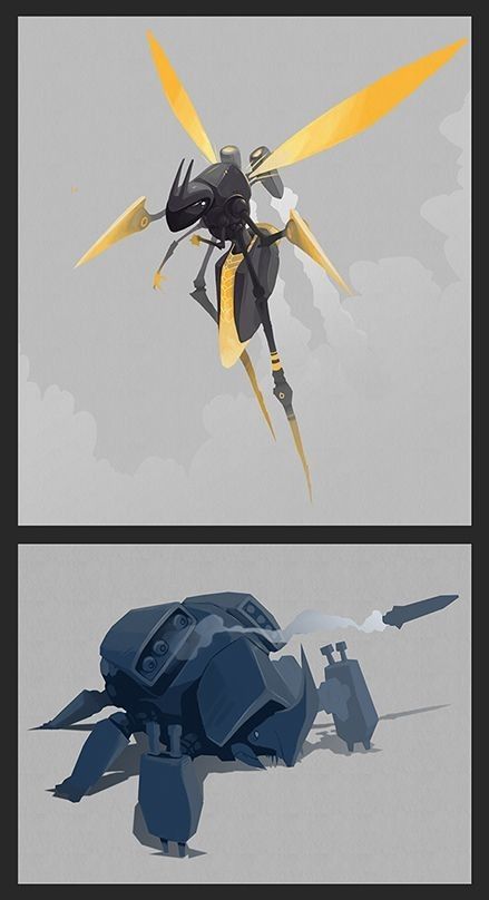 Robot Bug, Robot Animal, Bd Art, Arte Robot, Spaceship Concept, Accessories Kitchen, Monster Concept Art, Fantasy Creatures Art, Robot Design