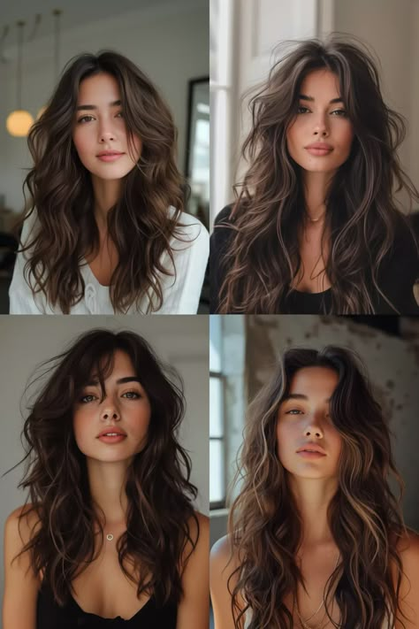 Long Modern Haircut, Wavy Haircut With Layers, Haircuts 2024 Trends, Wavy Hair Naturally Haircut, Long Hair Wavy Curls, Haircut For Wavy Hair For Women, Hair 2024 Trends, Hair Trends 2024 Haircuts Women, Wavy Hair With Highlights