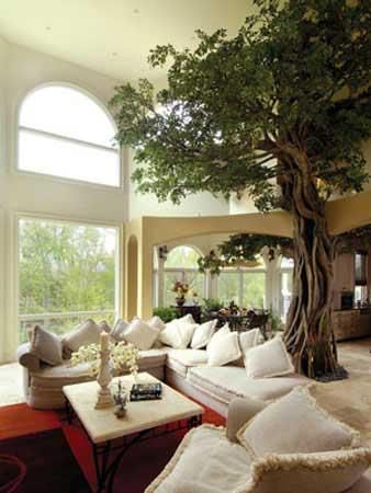 Real or fake, I would love a tree in the middle of my living room! Indoor Tree, Interior Design Gallery, Interior Design Per La Casa, Indoor Trees, Natural Home Decor, Cool Ideas, Cool Stuff, Decor Rustic, The Room