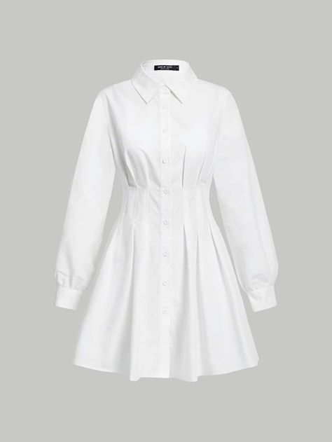 White Dress Shirts Women's, White Collared Shirt Dress, White Formal Outfit Women, White Long Shirt Outfit, White Chemise Outfit, Long Shirt Dress Outfit, Long White Dress Elegant, White Collar Shirt Dress, Outfit Blanc