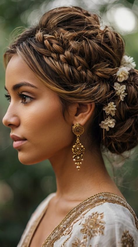 Timeless Elegance:�Bun Hairstyles�Elevated Into Updos For Medium Length Hair Twist Bun, Updos For Medium Length Hair, Braided Styles, Medium Length Hair, Trendy Hairstyles, Braid Styles, Elevate Your Look, Bun Hairstyles, Buns