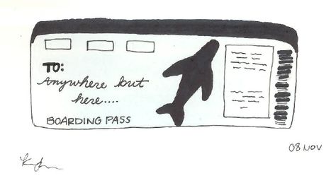 Alessia In Wanderland (thoughts0nrepeat: plane ticket to anywhere but...) Plane Ticket Drawing, Plane Ticket Aesthetic, Ticket To Anywhere, Ticket Drawing, 2024 Moodboard, Plane Ticket, Journal Books, Bad Memories, Flight Ticket