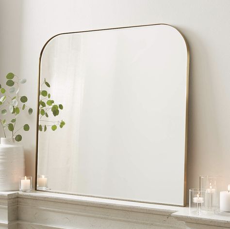 Mantel Mirror, Minimalist Mirrors, Corner Mirror, Mantel Mirrors, Chic Mirror, Mirror For Bathroom, Arch Mirror, Corner Wall, Mirror Wall Bathroom