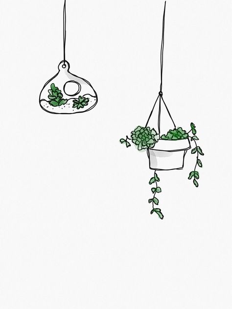 Small Aesthetic Drawings For Wall, Mini Plants Drawing, Plants Drawings Easy, Cute Houseplant Drawings, Cute Plants Drawing Cartoon, Small Plant Drawing Simple, Drawing Ideas Easy Plants, Plants Cartoon Drawing, Small Plant Doodles