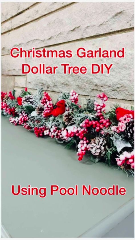 59K views · 1.5K reactions | Christmas Garland DIY Using Pool Noodle. Everything from the Dollar Tree. All details on my You Tube Jenny Chaplin☺️ #christmasdecorideas #diychristmas #diychristmasdecor #diychristmasgarland #christmasgarland #christmasdiy #christmasdecordiy #poolnoodlediy #diypoolnoodle #dollartreediy #dollartreechristmasdiy #diydollartree #FacebookReelsContest | Jennifer Chaplin | Burl Ives · A Holly Jolly Christmas Pool Noodle Christmas Garland Diy, Pool Noodle Garland Christmas, Pool Noodle Fireplace Garland, Diy Christmas Door Garland, Pool Noodle Christmas Mantle, Pool Noodle Mantle Garland, Pool Noodle Mantel Garland, Pool Noodle Christmas Garland, Christmas Pool Noodle Ideas