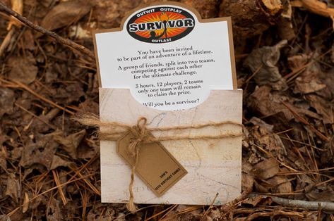 Survivor Party, Survivor Birthday Party Invitation, Set of 10 or more, C005 Survivor Invitations, Survivor Themed Birthday Party, Survivor Birthday Party, Survivor Theme, Survivor Idea, Survivor Games, Survivor Party, Youth Conference, Lds Youth