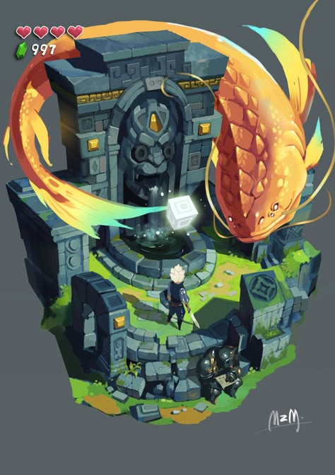 ：） Lost Temple, Gfx Design, Bg Design, Gameboy Color, 2d Game Art, Low Poly Art, Game Concept Art, Game Concept, Game Inspiration