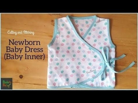 Diy Newborn Clothes Sewing, Sewing Newborn Clothes, Newborn Baby Dress Design, New Born Baby Dress Tutorials, Born Baby Dress, Baby Dress Tutorials, Stitching Diy, Baby Born Clothes, Newborn Dress