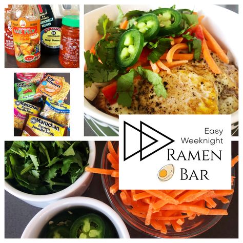 Easy DIY Ramen Bar Diy Ramen Noodle Bar, Ramen Charcuterie Board, Build Your Own Ramen Bar, Ramen Party Theme, Diy Ramen Bar, Ramen Bar Party Ideas, Diy Ramen Bowls, Ramen Party Ideas, Ramen Gift Ideas