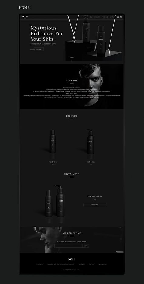 NOIR UX/UI Design on Behance Ecommerce Design Inspiration, Dark Websites, Website Design Inspiration Business, Black Website, Freelance Website, Web Design Ux Ui, Luxury Website, Colorful Website, Showit Template