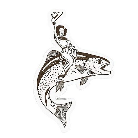 Bass Sticker, Fly Fishing Tattoo, Wilderness Tattoo, Alligator Tattoo, Pin Up Mermaid, Craft Beer Brands, Cowgirl Tattoos, Tattoo 2024, Western Tattoos