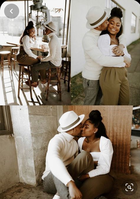 Black Couple Photoshoot, Shooting Couple, Couple Engagement Pictures, Engagement Pictures Poses, Black Couple, Couples Engagement Photos, Black Love Couples, Black Couples Goals, Gorgeous Couple