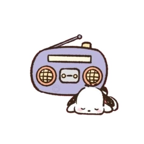 Pochacco Highlight Covers, Pochacco With Headphones, Pochacco Listening To Music, Cute Music App Icon, Pochacco App Icons, Cute Music Icon, Sanrio Music, Sanrio Homescreen, Sanrio App Icons