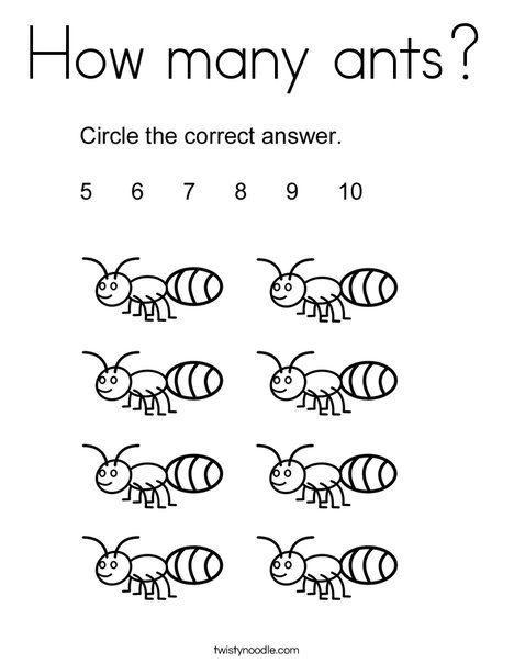 How many ants Coloring Page - Twisty Noodle Ant Worksheet Preschool, Ants Coloring Pages, Ant Worksheet, Subbing Ideas, February Lessons, Twisty Noodle, Insect Crafts, Counting Worksheets, Math Counting