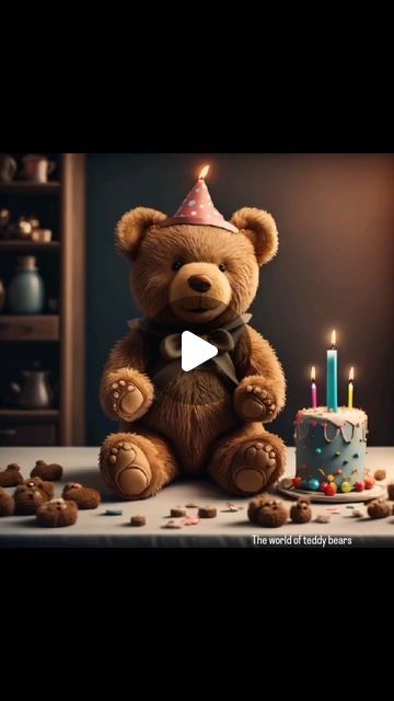 Teddy Bear Video, Birthday Celebration Video, Late Birthday Wishes, Animated Christmas Pictures, Happy Birthday Bear, Teddy Bear Patterns Free, Teddy Bear Patterns, Bear Patterns Free, Bear Patterns