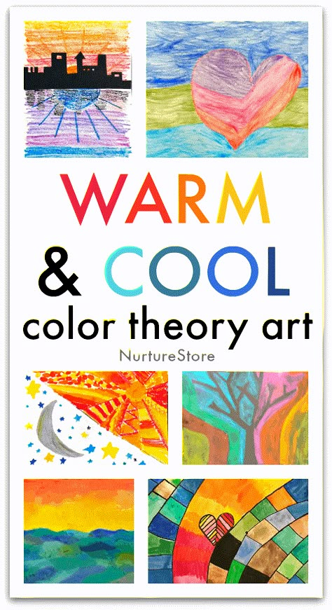 Warm and cool color theory art lesson for kids - night and day art project, solstice art project Night And Day Art, Color Theory Art Lessons, Art 2nd Grade, Color Theory Lessons, Color Art Lessons, Solstice Art, Colorful Art Projects, Classe D'art, Color Lessons