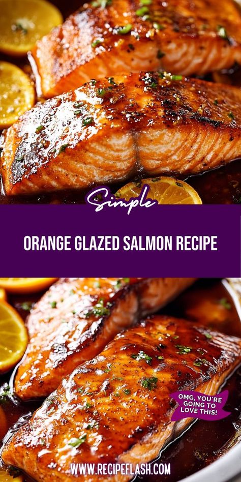 Savor the deliciousness of this Orange Glazed Salmon Recipe, a must-try in your Salmon Recipes lineup! The vibrant orange sauce enhances the salmon's natural flavor, creating a mouthwatering meal. Perfect for weeknight dinners or entertaining guests, this recipe is healthy, quick, and full of zest. Don't miss out! Orange Glazed Salmon, Salmon Glaze Recipes, Sauce For Salmon, Fish Dinner Recipes, Healthy Dinner Options, Orange Salmon, Orange Glaze, Dinner Night, Orange Sauce