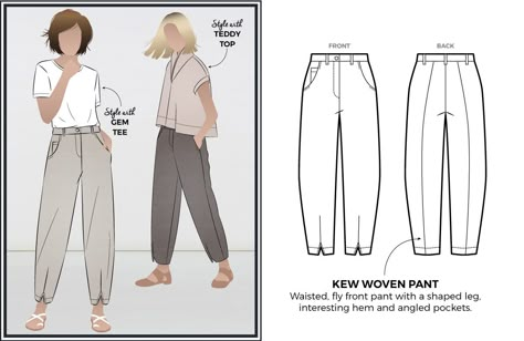 Stop the press – Coolest pant sewing pattern in town is here! – Updates – Style Arc Linen Pants Pattern, Pant Sewing Pattern, Pant Sewing, Wide Leg Pants Pattern, Style Arc, Japanese Sewing Patterns, Sewing Pants, Balloon Pants, Pants Sewing Pattern