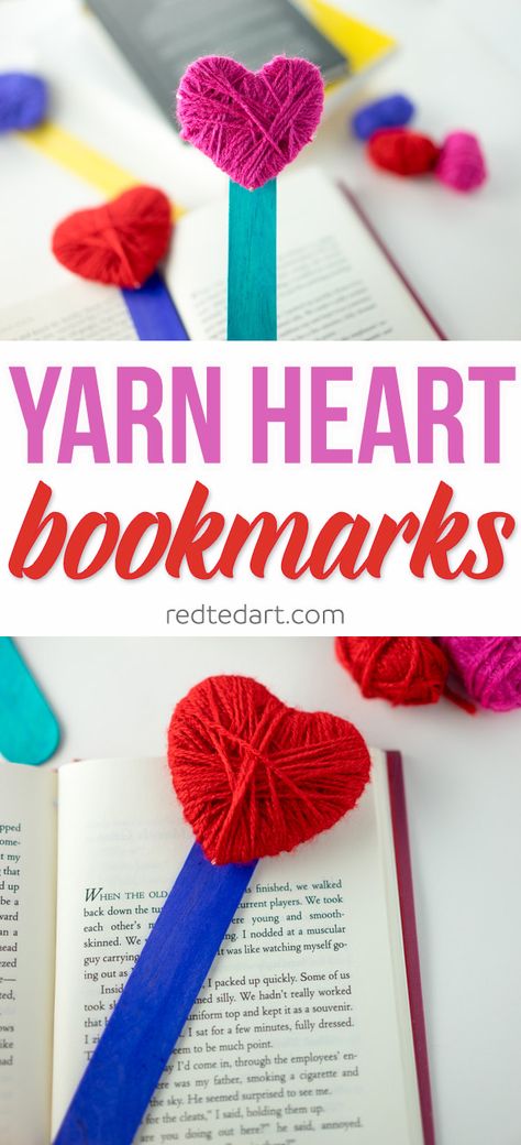 Yarn Wrapped Heart Bookmarks. A great fine motor skills activity for Valentine's Day. Not only are these little Yarn Heart Bookmarks gorgeous, but they make a great practical gift on Valentines or Mother's Day #valentines #valentinesday #mothersday #giftskidscanmake #hearts #bookmarks Valentine’s Day Bookmarks, Fine Motor Skills Activity, Motor Skills Activity, Yarn Heart, Art Bookmarks, Valentines Bookmarks, Yarn Crafts For Kids, Girls Friendship, Valentine Diy