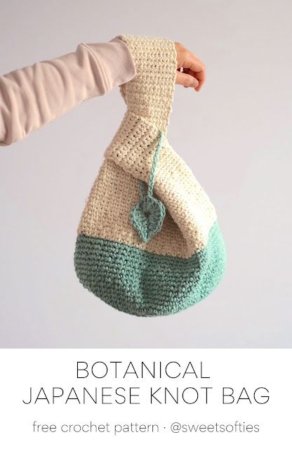 Botanical Japanese Knot Bag · Free Crochet Pattern - Sweet Softies | Amigurumi and Crochet Crochet Pattern Handbag, Knit Japanese Knot Bag Pattern, Crochet Knot Bag Pattern Free, Crochet Free Bag Patterns, Crochet Jute Bag Free Pattern, Crochet Project Bag Pattern Free, Sweet Softies Crochet, Japanese Knot Bag Pattern Free Tutorials, Handbag Crochet Pattern Free