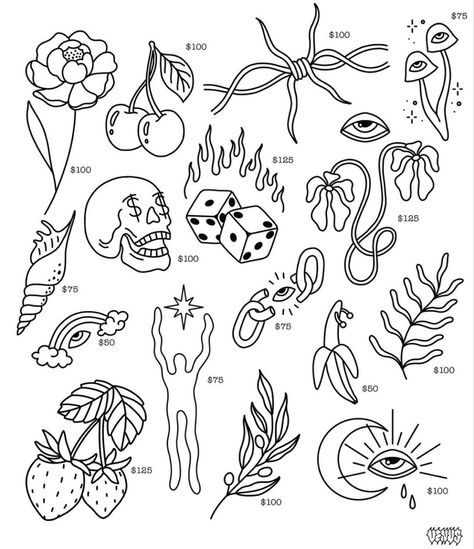 Sticker Sleeve Tattoo Filler, Small Filler Tattoo Ideas, Tattoo Fillers, Earrings 2024, Minimalist Tattoo Ideas, American Traditional Tattoo Ideas, Traditional Tattoo Ideas, Traditional Tattoo Designs, Tattoo Filler