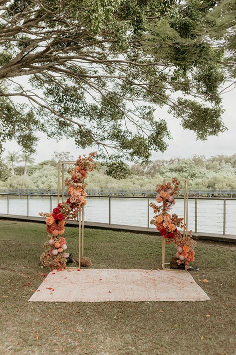 Wedding ceremony florals Arbour Ideas Wedding, Arbour Wedding, Wedding Ceremony Florals, Ceremony Florals, Wedding Arbors, Fox Wedding, Wedding Arbour, Peach Rose, Bridal Party Photos