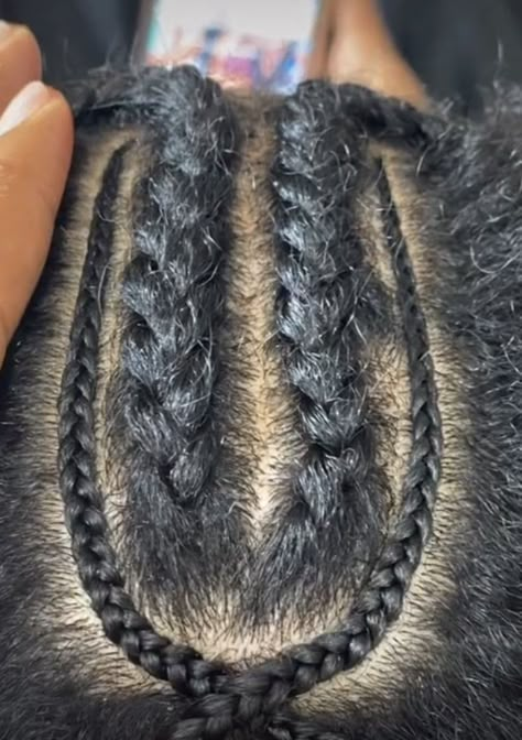 V Part Wig Braid Pattern, Middle Part Sew In Braid Pattern, Hair Weaving Techniques, Sew In Braid Pattern, Braiding Pattern, Braiding Patterns, Sew In Weave Hairstyles, Sew In Braids, Hair Braid Patterns