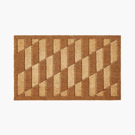 Loua Natural Geometric Coir Indoor/Outdoor Doormat 18"x30" + Reviews | CB2 Mandy Candy, Upstate House, Brown House, Indoor Mat, Outdoor Runner Rug, Bronze Mirror, Leather Pouf, Candles For Sale, Door Rugs