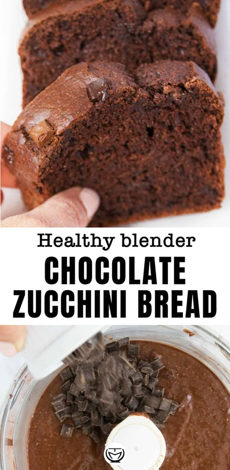 Healthy Chocolate Zucchini Bread, Ninja Blender Recipes, Blender Recipe, Chocolate Chip Zucchini Bread, Chocolate Zucchini Bread, Loaf Cakes, Chocolate Zucchini, Blender Recipes, Foodie Friends