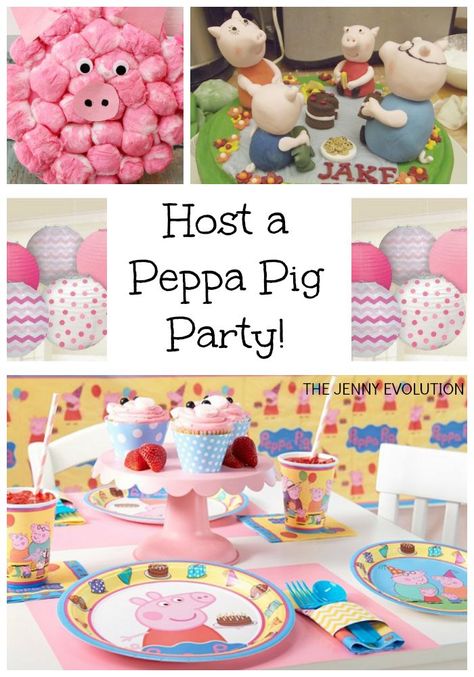 Peppa Pig Birthday Party Ideas! Peppa Pig Party Ideas, Pig Party Ideas, Peppa Pig Birthday Party Ideas, Pig Birthday Party Ideas, Greta Gris, Rodjendanske Torte, Pig Cookies, Pig Birthday Party, Peppa Pig Birthday Party