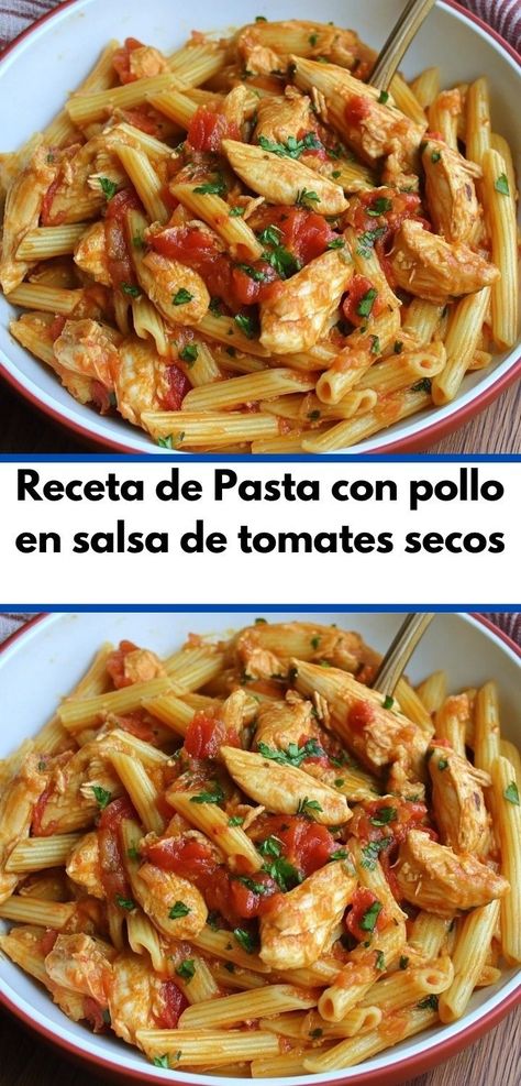 ¿Te encantan las recetas con pollo? Esta Receta de Pasta con Pollo en Salsa de Tomates Secos es una excelente opción. Un plato que combina lo mejor del pollo receta con un toque gourmet, ideal para cenas. Pasta Recepies, Receta Pasta, Mexican Food Recipes Easy, Amazing Food, Pasta Dishes, Quinoa, Mexican Food Recipes, Chicken Recipes, Easy Meals