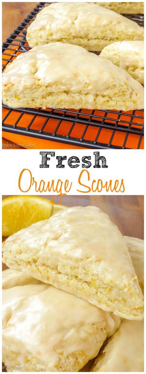 Coffee Scones, Scones Breakfast, Brunch Treats, Orange Scones Recipe, English Scones, Orange Scones, Christmas Bread, Orange Glaze, Slow Cooker Desserts